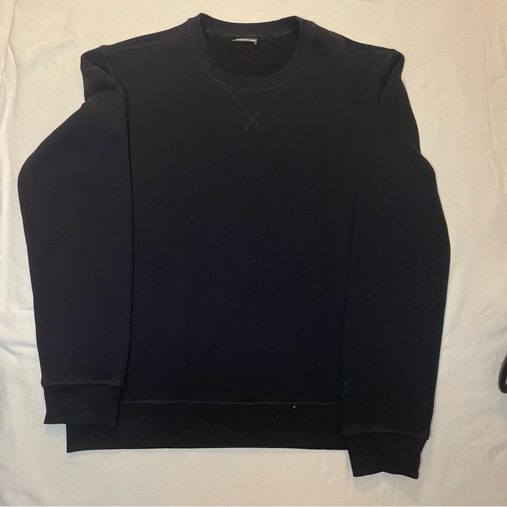 Eddie Bauer Sherpa Pullover Sweatshirt Black Size Large